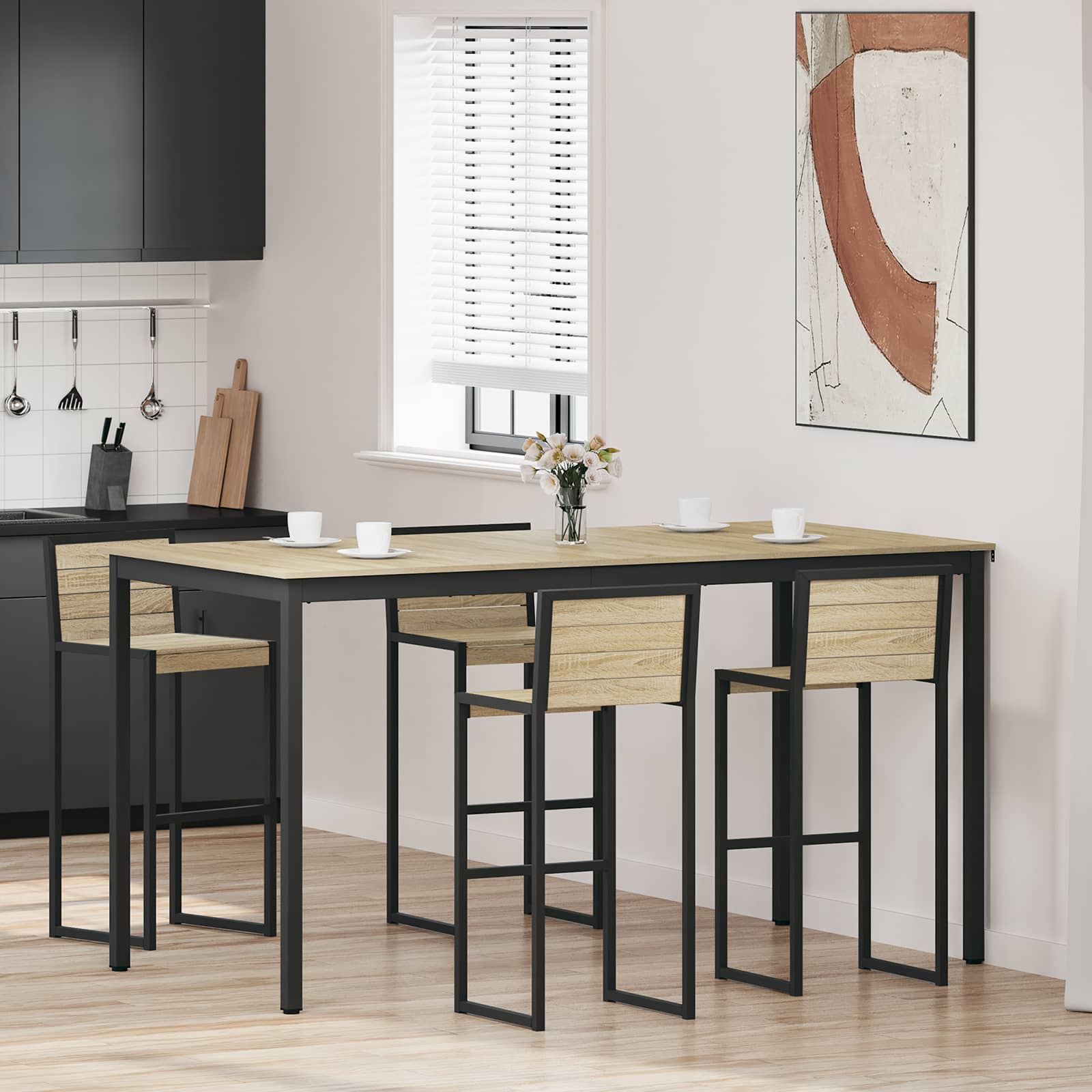 vidaXL Standing Bar Table Engineered Wood Rectangular 1