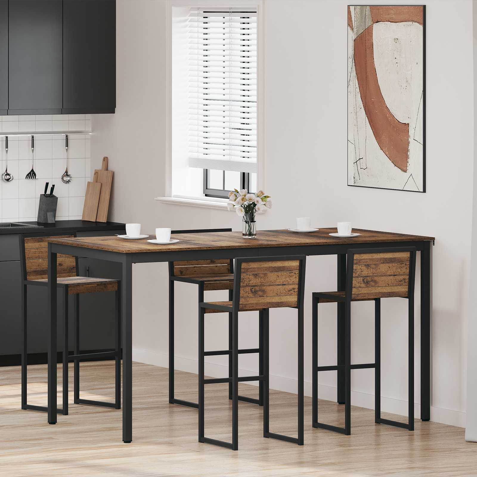 vidaXL Standing Bar Table Engineered Wood Rectangular 1