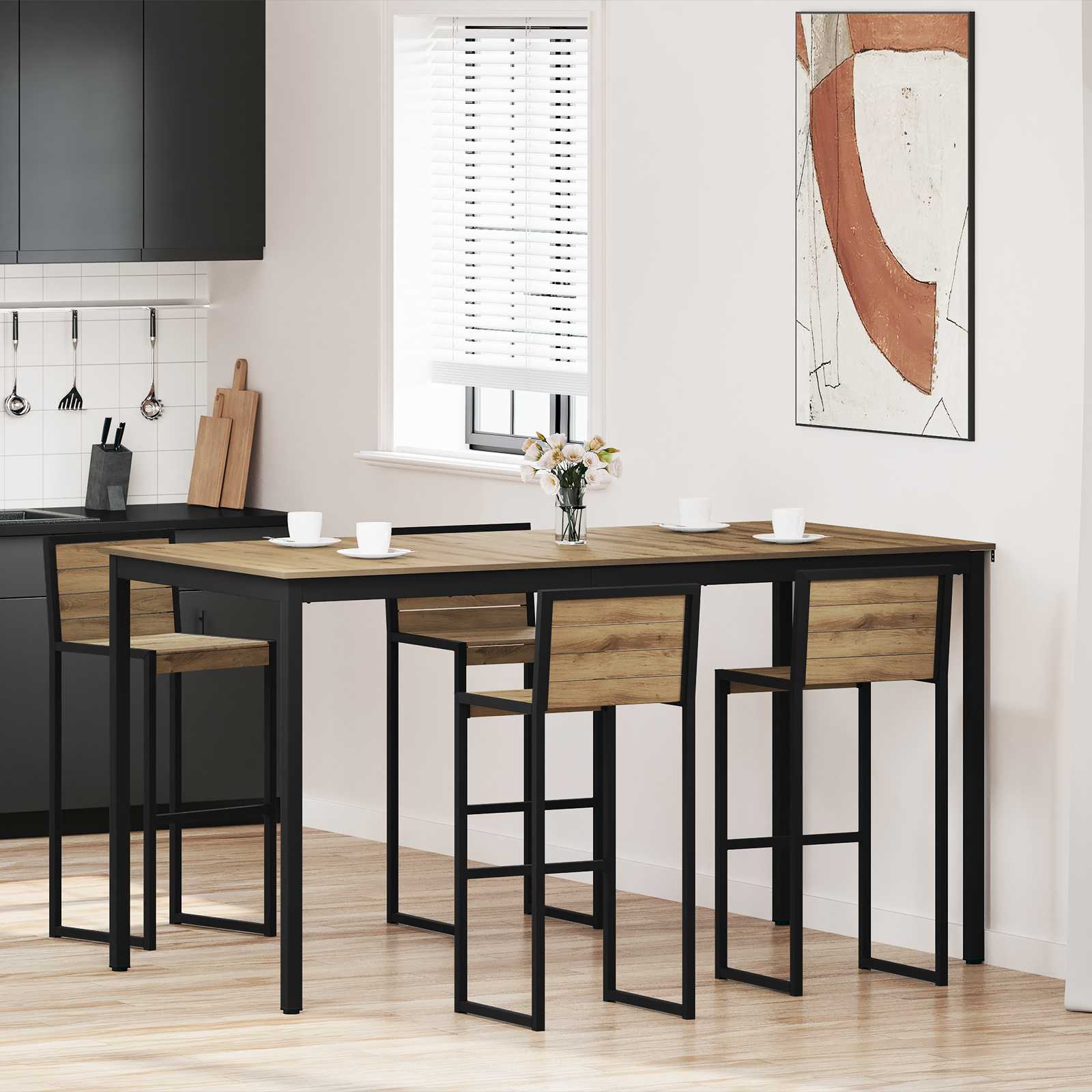 vidaXL Standing Bar Table Engineered Wood Rectangular 1