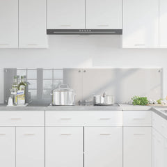 Kitchen Backsplash 70 x 40 cm Tempered Glass 2 Depth 40 cm Light grey 90 cm