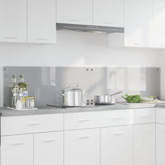 vidaXL Kitchen Backsplash 2 pcs Light Grey 100 x 40 cm Tempered Glass 1