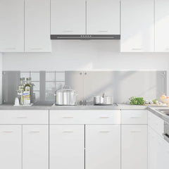 vidaXL Kitchen Backsplash 2 pcs Light Grey 100 x 40 cm Tempered Glass 3