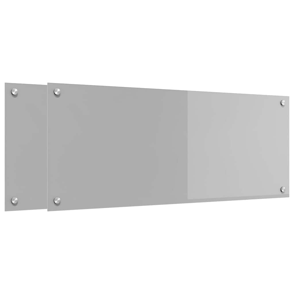 Kitchen Backsplash 70 x 40 cm Tempered Glass 2 Depth 40 cm Light grey 100 cm