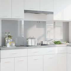 Kitchen Backsplash 70 x 60 cm Tempered Glass 2 pcs Light Grey 100 cm