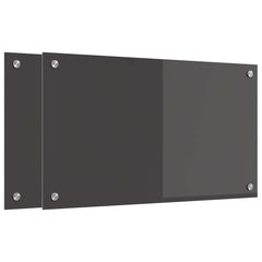 vidaXL Kitchen Backsplash 2 pcs Dark Grey 70 x 40 cm Tempered Glass 2