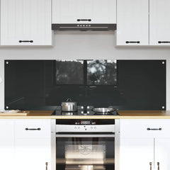 vidaXL Kitchen Backsplash 2 pcs Dark Grey 80 x 50 cm Tempered Glass 1