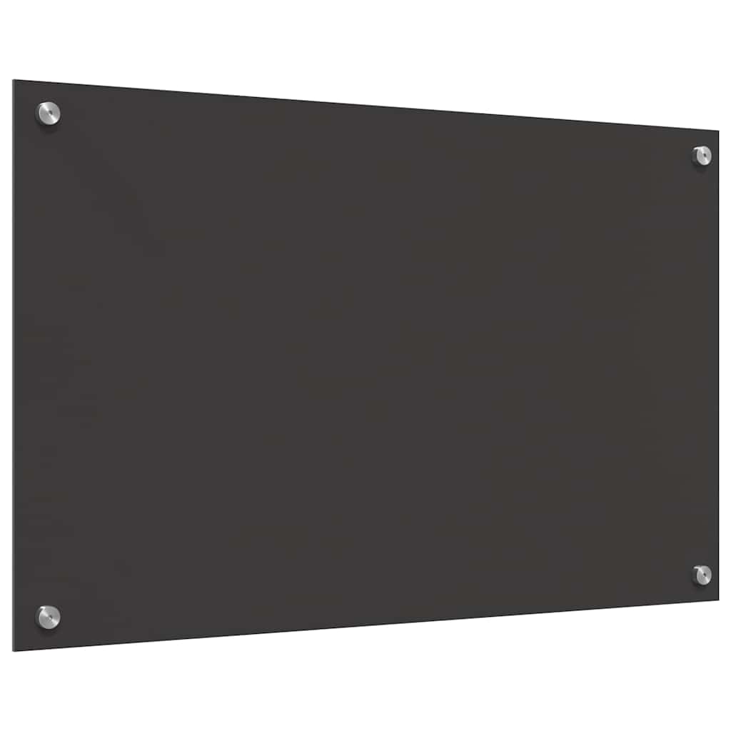 Kitchen Backsplash 70 x 50 cm Tempered Glass 2 pcs Dark Grey 80 cm