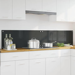 vidaXL Kitchen Backsplash 2 pcs Dark Grey 100 x 40 cm Tempered Glass 1