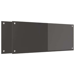 vidaXL Kitchen Backsplash 2 pcs Dark Grey 100 x 40 cm Tempered Glass 2