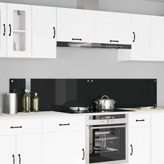 Kitchen Backsplashes 70x40 cm Tempered Glass 2 pcs Black 110 cm