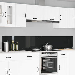 Kitchen Backsplashes 70x40 cm Tempered Glass 2 pcs Black 120 cm