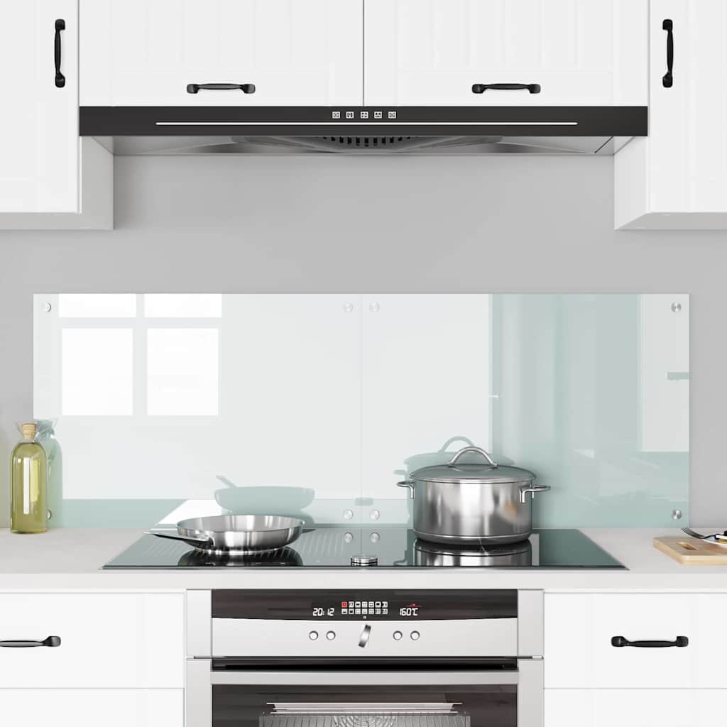 vidaXL Kitchen Backsplash 2 pcs White 70 x 50 cm Tempered Glass 3