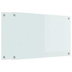 vidaXL Kitchen Backsplash 2 pcs White 80 x 50 cm Tempered Glass 2