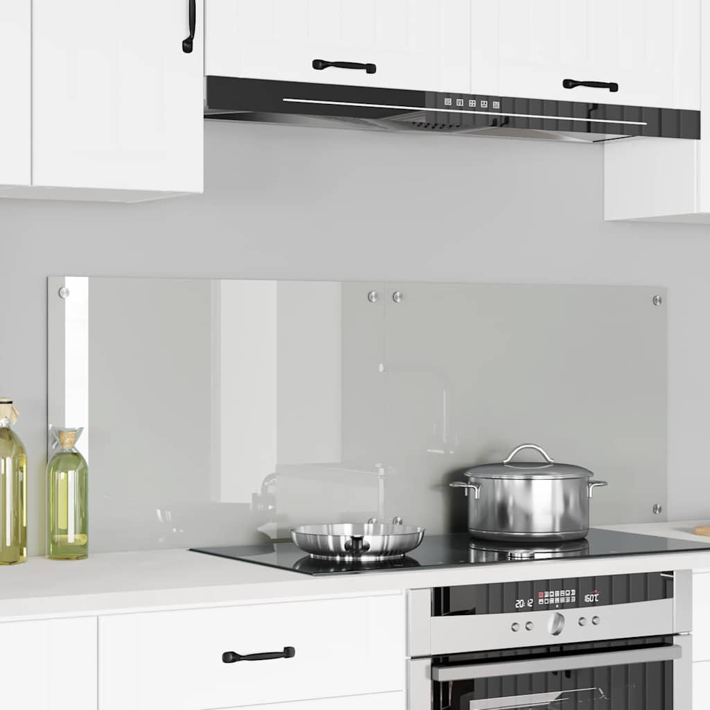vidaXL Kitchen Backsplash 70 x 40 cm Tempered Glass 2 pcs Transparent