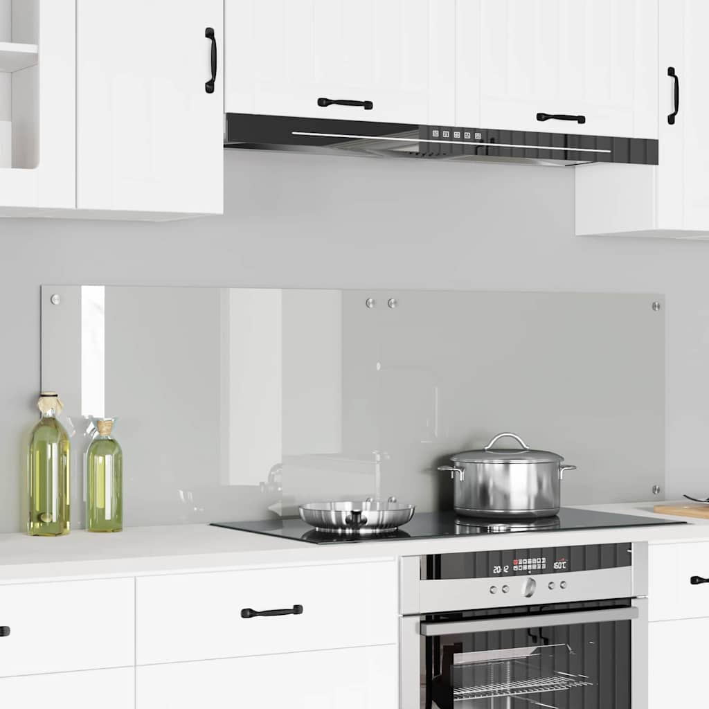 vidaXL Kitchen Backsplash 70 x 40 cm Tempered Glass 2 pcs Transparent