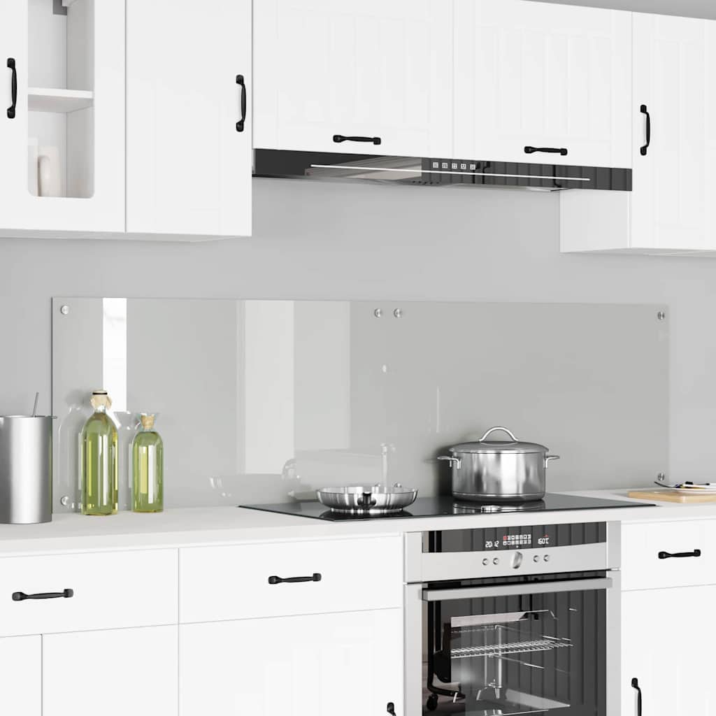 vidaXL Kitchen Backsplash 2 pcs Transparent 90 x 50 cm Tempered Glass 1