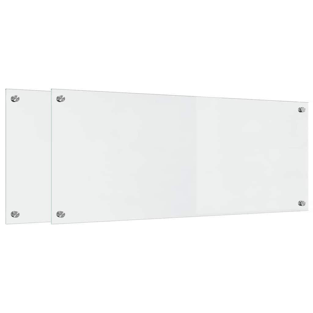 vidaXL Kitchen Backsplash 2 pcs Transparent 100 x 40 cm Tempered Glass 2
