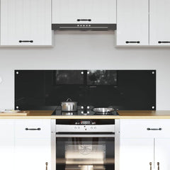vidaXL Kitchen Backsplash 2 pcs Black 70 x 40 cm Tempered Glass 1