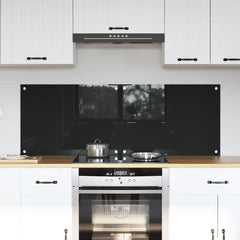 vidaXL Kitchen Backsplash 2 pcs Black 70 x 50 cm Tempered Glass 1