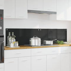 vidaXL Kitchen Backsplash 2 pcs Black 90 x 40 cm Tempered Glass 1