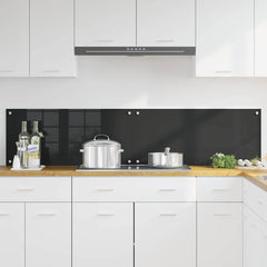 vidaXL Kitchen Backsplash 2 pcs Black 90 x 40 cm Tempered Glass 3