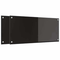 vidaXL Kitchen Backsplash 2 pcs Black 90 x 40 cm Tempered Glass 2