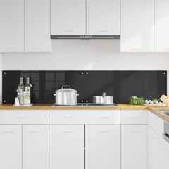 vidaXL Kitchen Backsplash 2 pcs Black 100 x 40 cm Tempered Glass 3