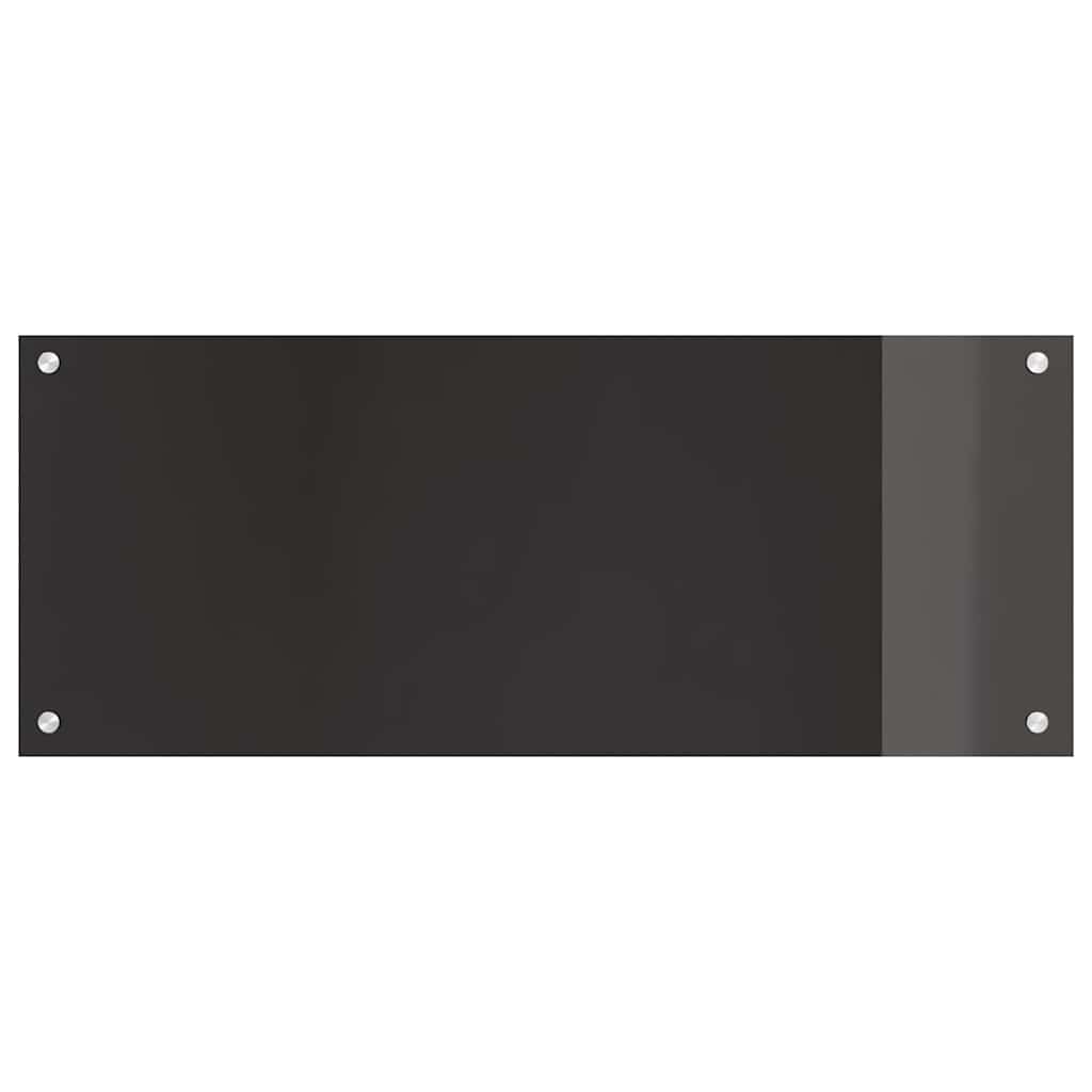 vidaXL Kitchen Backsplash 2 pcs Black 100 x 40 cm Tempered Glass 4