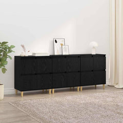 Sideboards 60x35x70 cm Engineered Wood 3 pcs Black oak