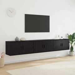 Wall-mounted TV Cabinet Set 80x34.5x40 cm 3 pcs Black oak