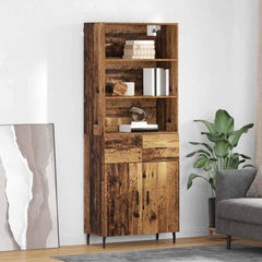 Highboard 69.5x34x180 cm Engineered Wood 2 Doors 2 Drawers Old wood