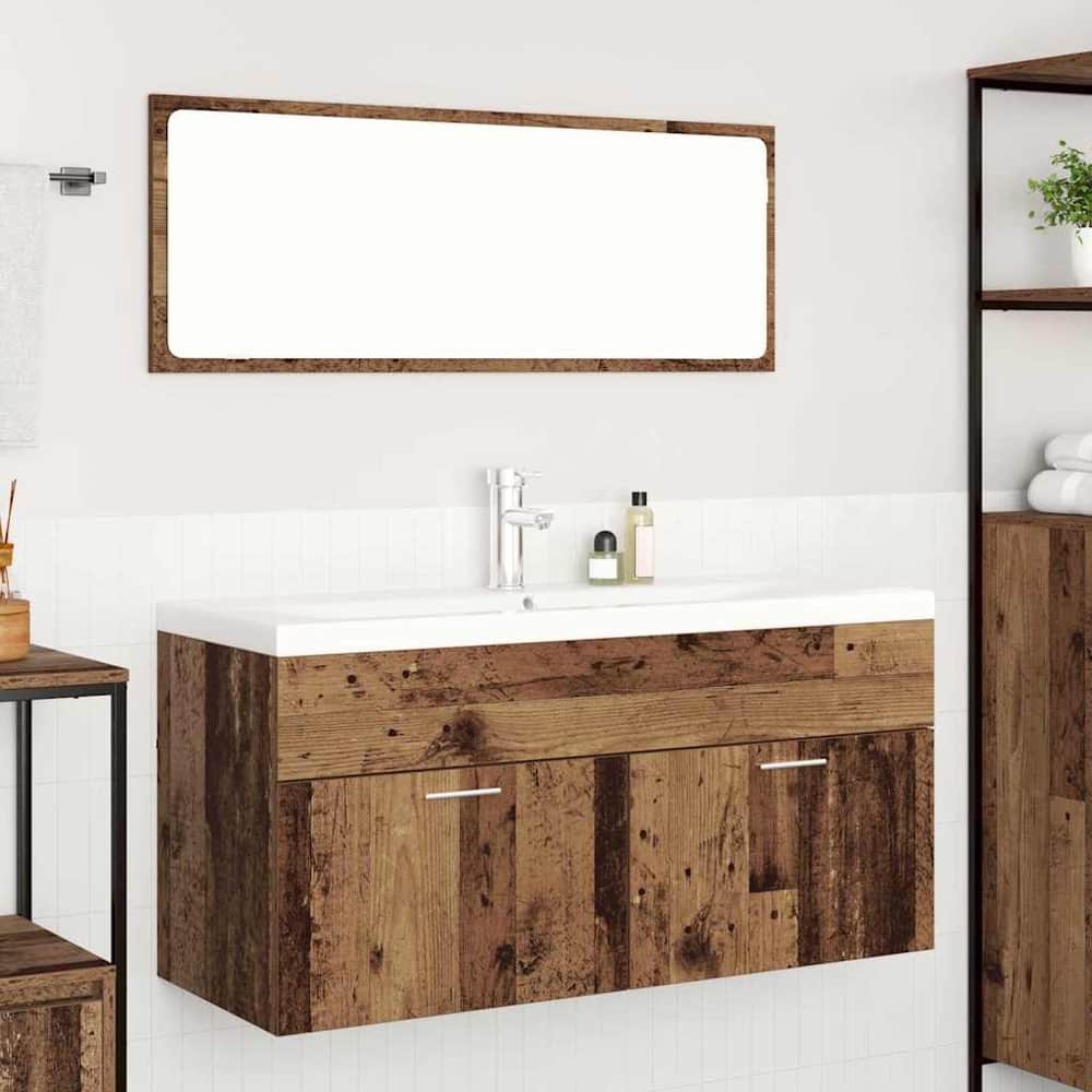 Bathroom Cabinet Old Wood 100 x 38.5 x 46 cm Engineered Wood 4