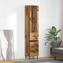 Highboard 34.5x34x180 cm Engineered Wood 3 Drawers Old wood