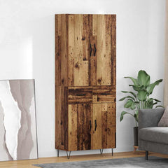Highboard 69.5x34x180 cm Engineered Wood 2 Doors 2 Drawers Old wood