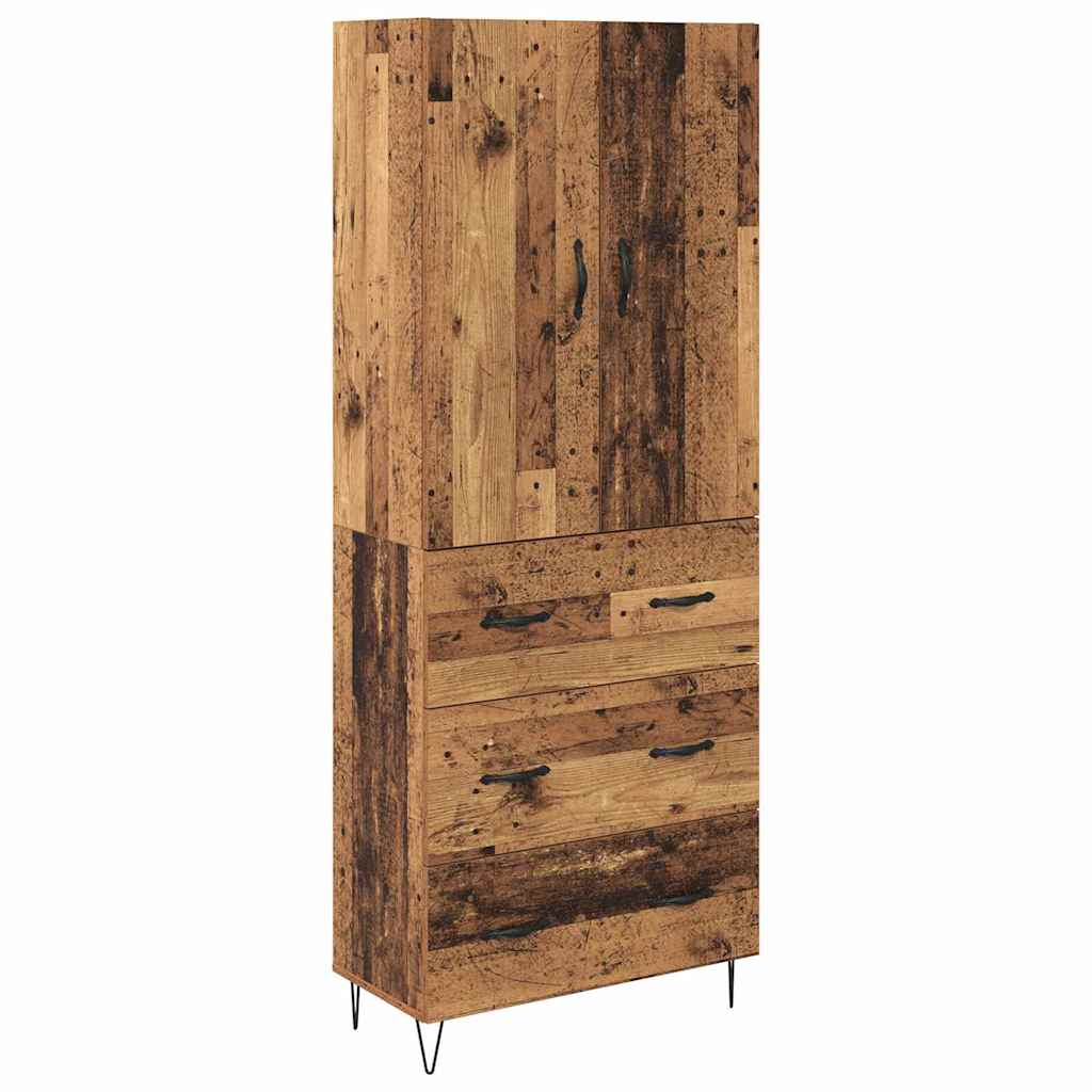 Highboard 69.5x34x180 cm Engineered Wood 3 Drawers Old wood