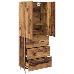 Highboard 69.5x34x180 cm Engineered Wood 3 Drawers Old wood
