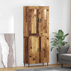 Highboard 69.5x34x180 cm Engineered Wood 2 Doors Old wood
