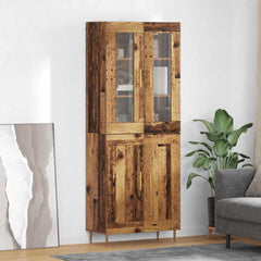 Highboard 69.5x34x180 cm Engineered Wood 2 Wood Doors Old wood