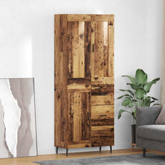 Highboard 69.5x34x180 cm Engineered Wood 1 Wood Door 3 Drawers Old wood