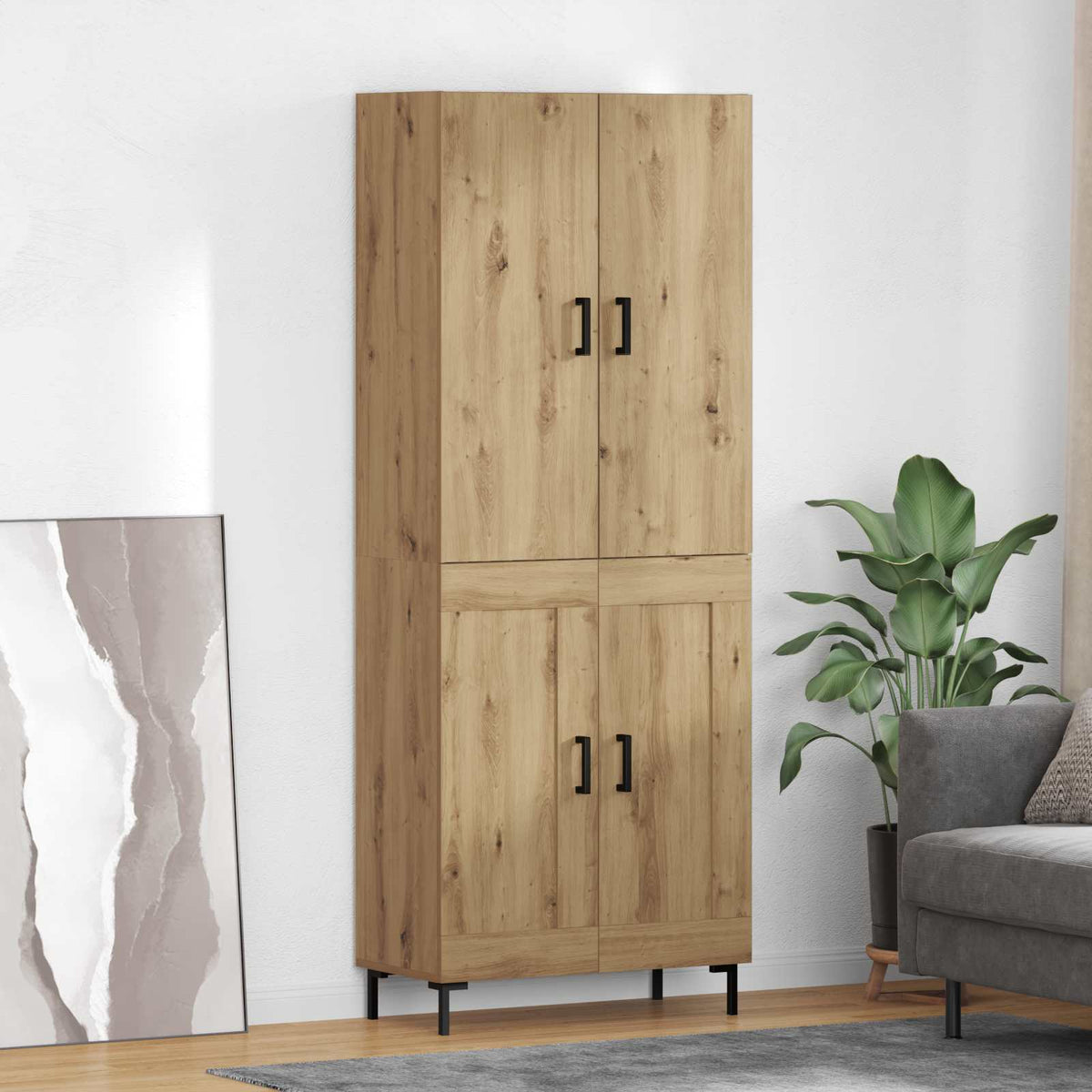 Highboard 69.5x34x180 cm Engineered Wood 2 Wood Doors Artisan oak