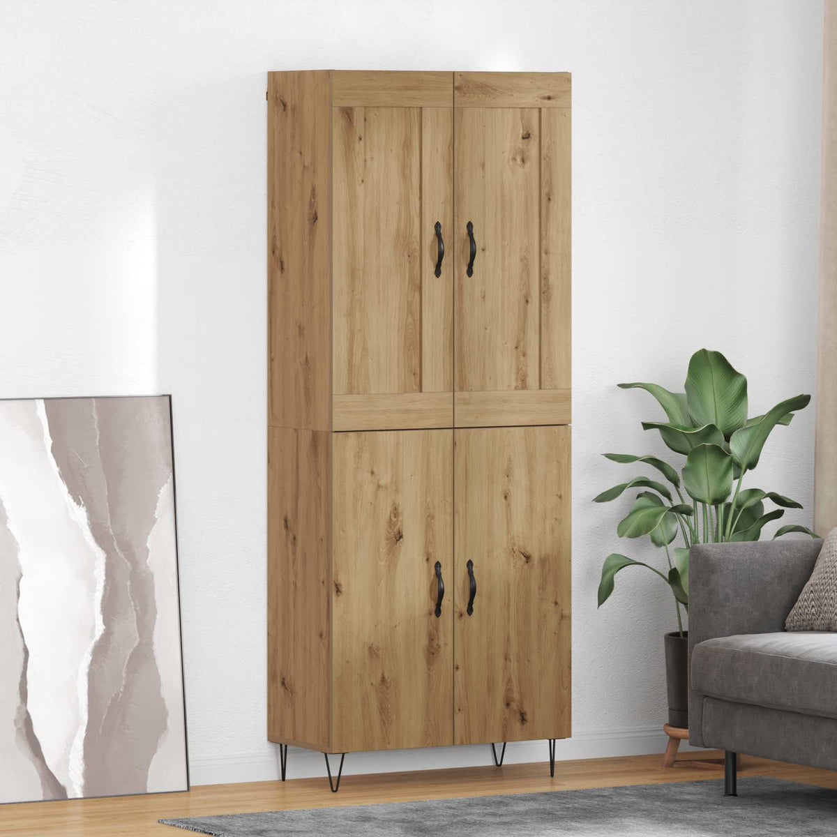 Highboard 69.5x34x180 cm Engineered Wood 2 Doors Artisan oak