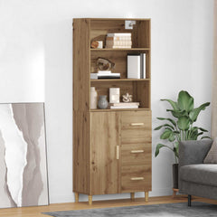 Highboard 69.5 x 32.5 x 180 cm Engineered Wood Artisan Oak 1 door 3 drawers