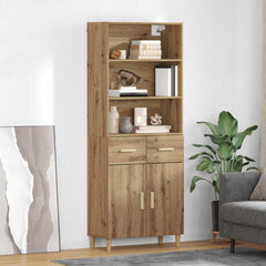 Highboard 69.5 x 32.5 x 180 cm Engineered Wood Artisan Oak 2 doors 2 drawers