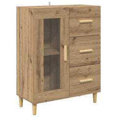 Highboard 69.5 x 32.5 x 180 cm Engineered Wood Artisan Oak 1 glass door 3 drawers