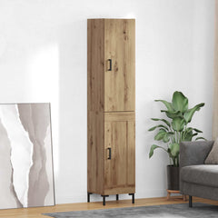 Highboard 34.5x34x180 cm Engineered Wood 1 Wood Door Artisan oak