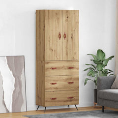 Highboard 69.5x34x180 cm Engineered Wood 3 Drawers Artisan oak