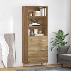 Highboard 69.5 x 32.5 x 180 cm Engineered Wood Artisan Oak 3 drawers