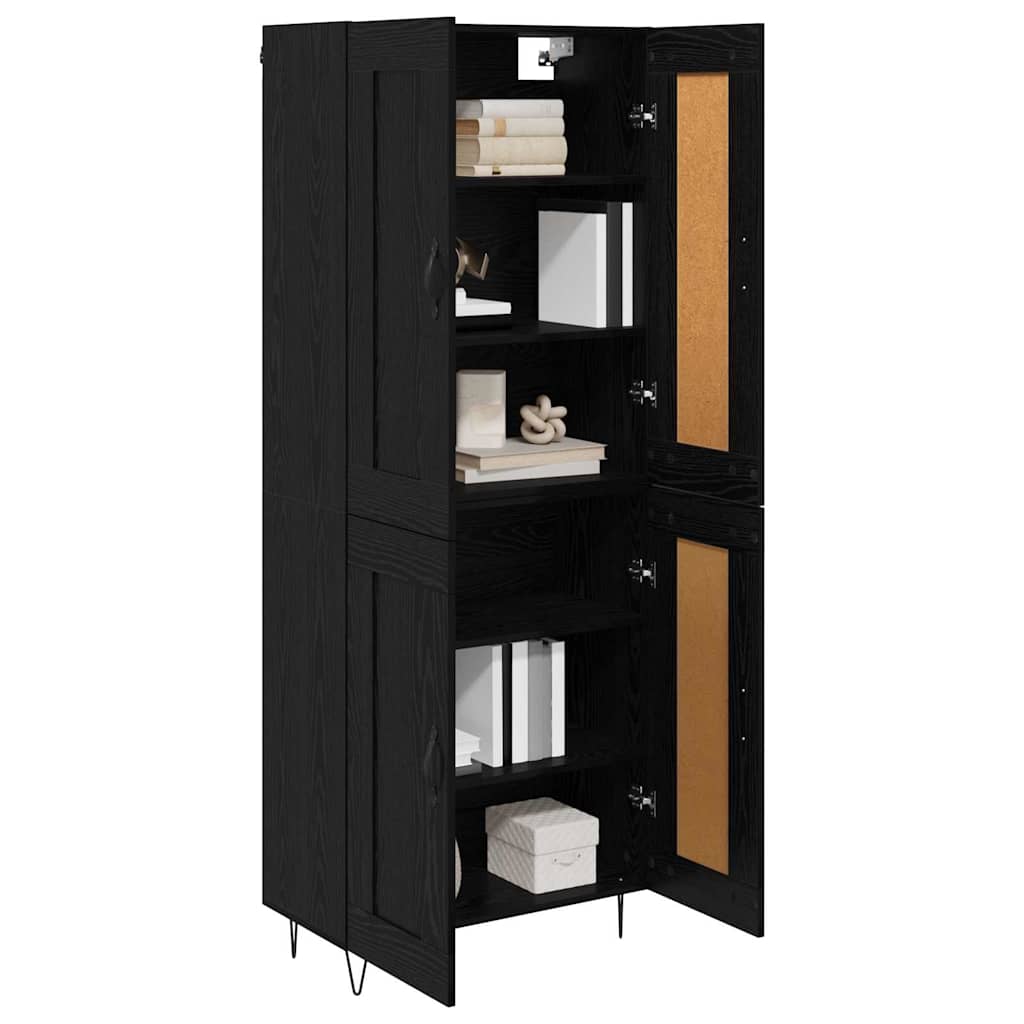 Highboard 69.5x34x180 cm Engineered Wood 2 Wood Doors Black oak