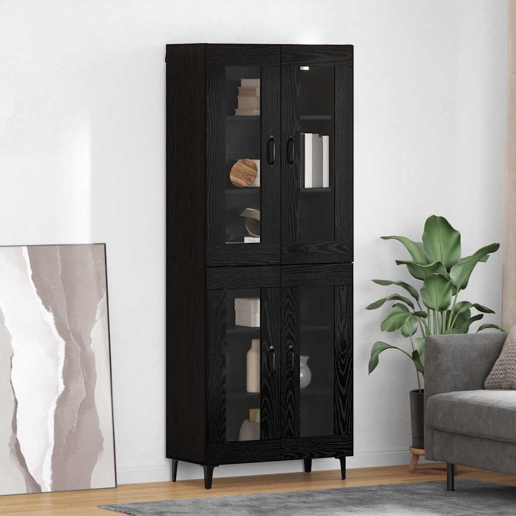 Highboard 69.5 x 34 x 180 cm Engineered Wood Black oak