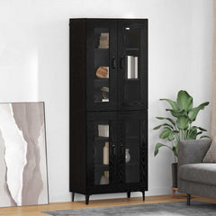 Highboard 69.5 x 34 x 180 cm Engineered Wood Black oak